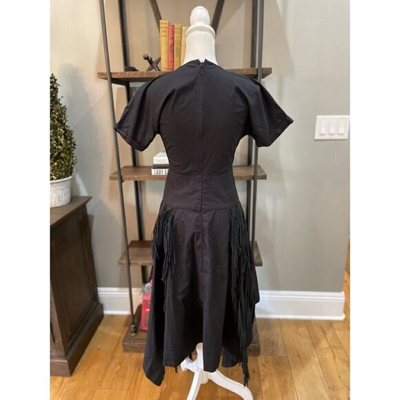 Bibhu Mohapatra Collective Cutout Fringe Dress Black Womens Size 4 - Picture 7 of 10